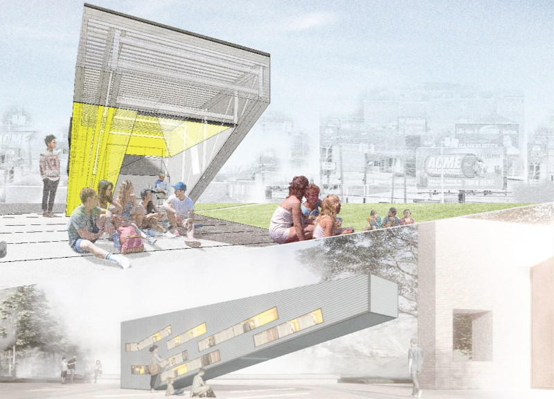 Elevated Steel Structure With Polycarbonate Panels Creating Dynamic Community Spaces