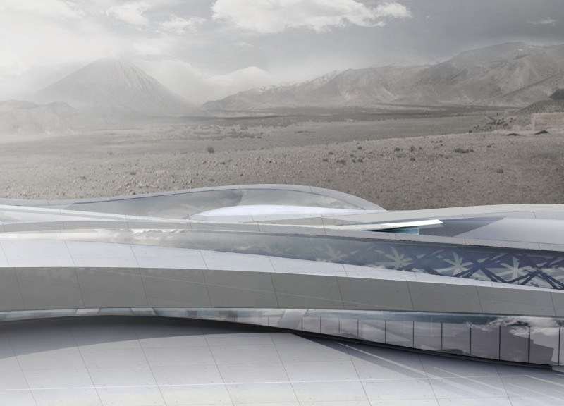 Curvilinear Form Enhanced by Volcanic Ash and Geothermal Systems in a Cultural Hub  