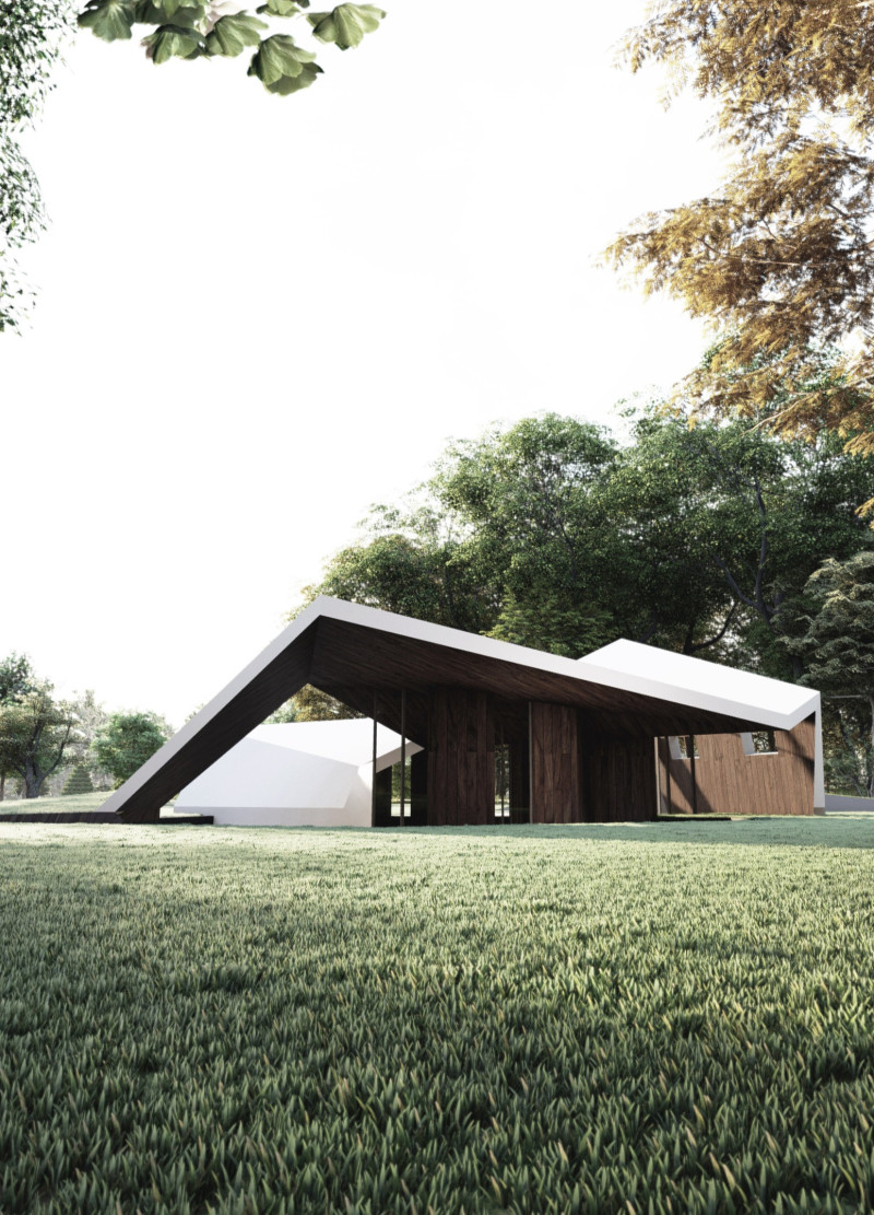 Charred Wooden Shingles Blend With Concrete In An Intimate Garden Sanctuary