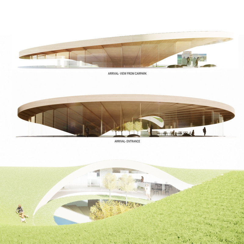 Visitor center featuring cross-laminated timber and charred shingles harmonizing with the Icelandic landscape