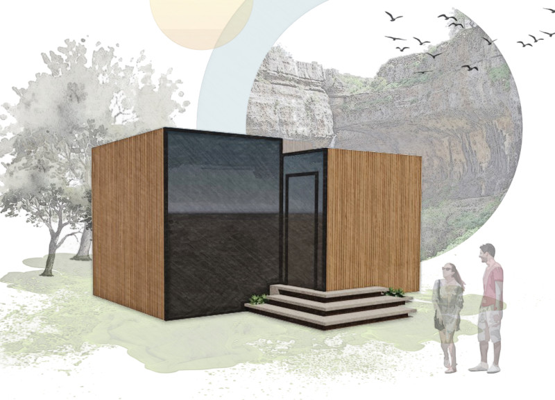 Cedar-Clad Microhome with Off-Grid Solar Integration Near Scenic Waterfalls