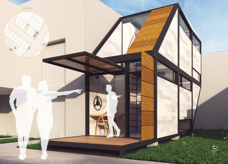 Bioclimatic Modular Housing With Stacked Recyclable Panels in Urban Colombia