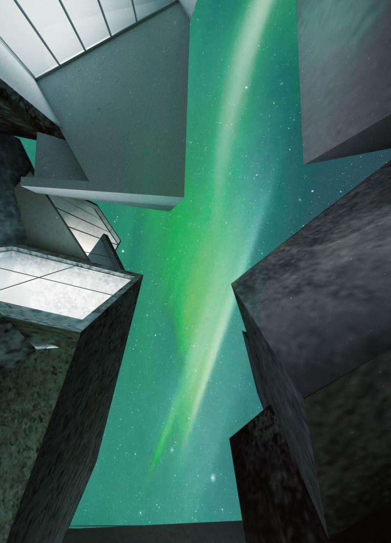 Basaltic Geodesic Form Embracing Natural Vistas Through Translucent Glass