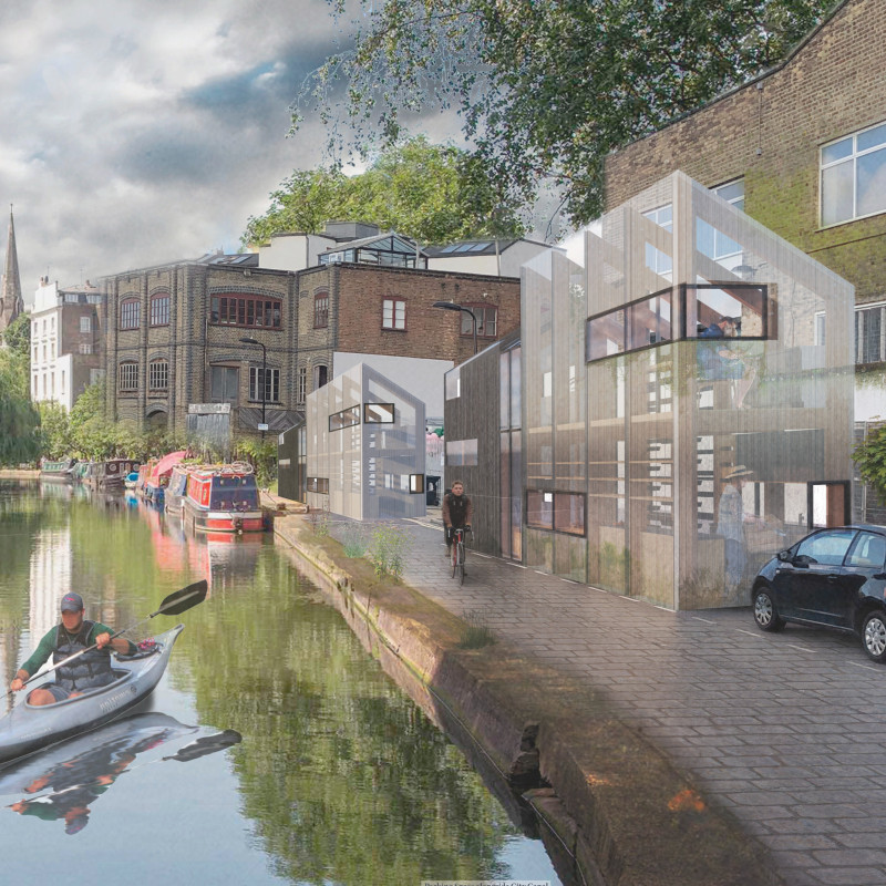 Community residential development featuring cross-laminated timber and sustainable water management solutions  