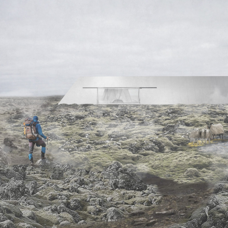 Reflective Aluminum Facade Enhancing Geometric Form in a Visitor Center Designed for Icelandic Landscapes