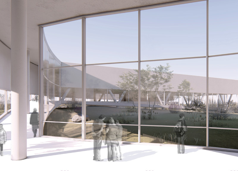 Geothermal Integration with Polycarbonate Glazing and Natural Stone Amidst Iceland's Scenic Landscape  