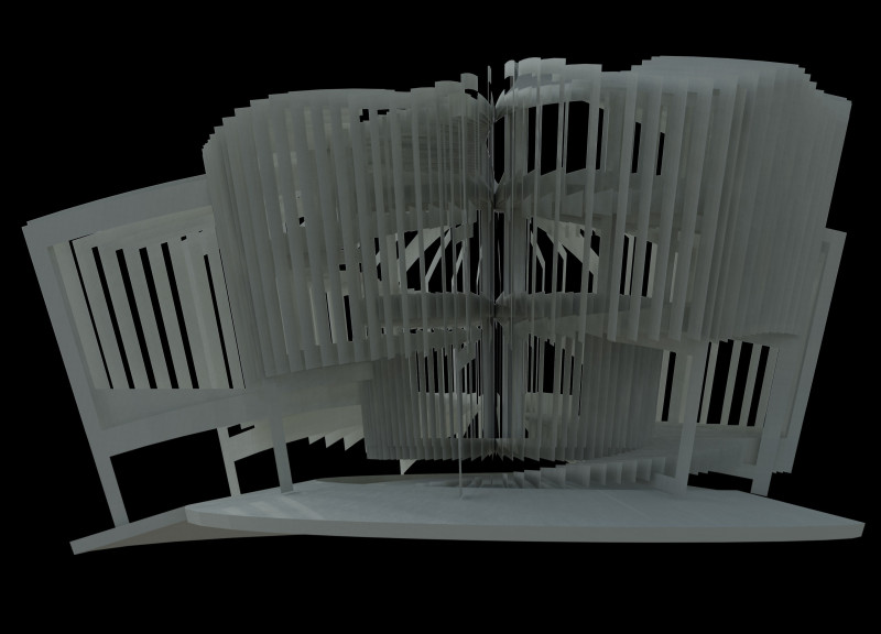 Curvilinear Geometry Enhanced by Engineered Timber and Patinated Bronze Elements