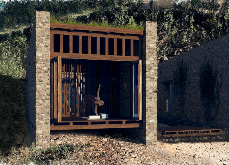 Timber Beams and Stone Walls Creating a Hillside Sanctuary for Wellness  