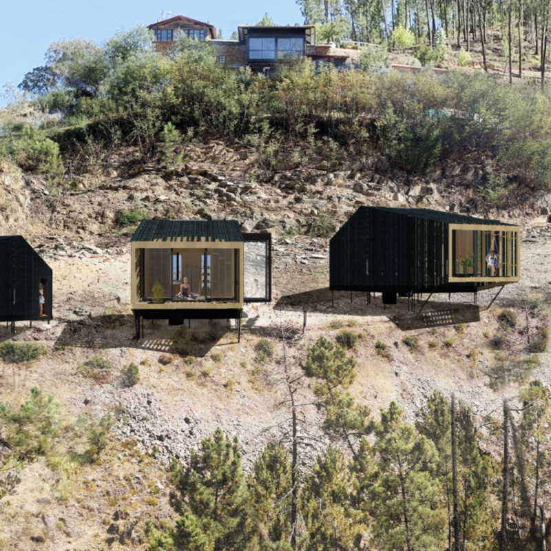 Wellness Retreat Emphasizing Wabi-Sabi Aesthetics with Charred Wood Shingles and Eucalyptus Finishes  
