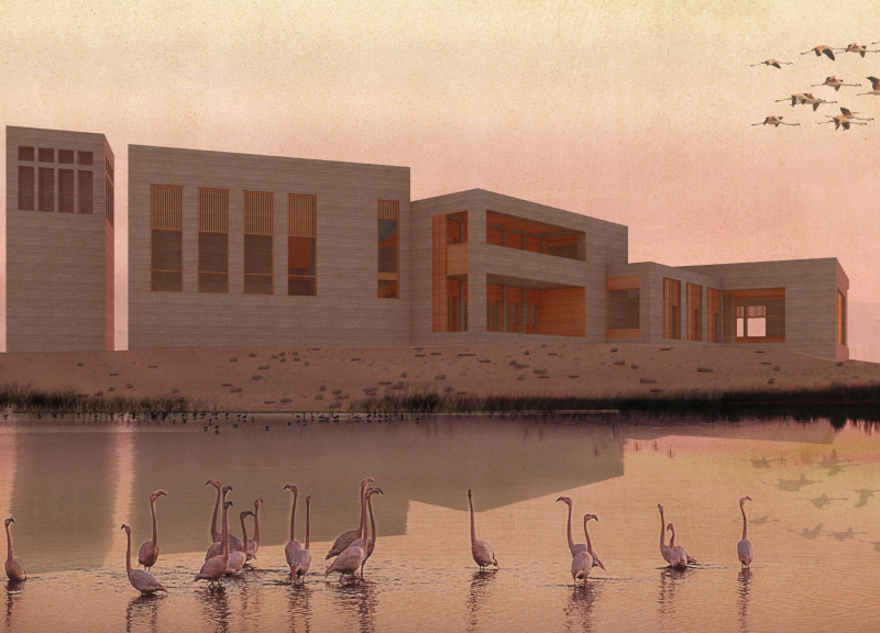Rammed Earth Cubes Enhancing Wetland Experience Through Passive Cooling Design