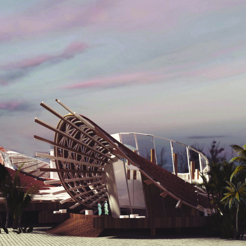 Bamboo Cladding Embracing Natural Light in a Community-Driven Wetland Hub