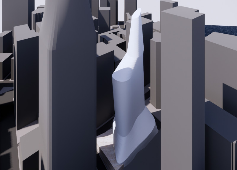 Tiered Green Space with Sustainable Steel and Concrete Housing for Essential Workers
