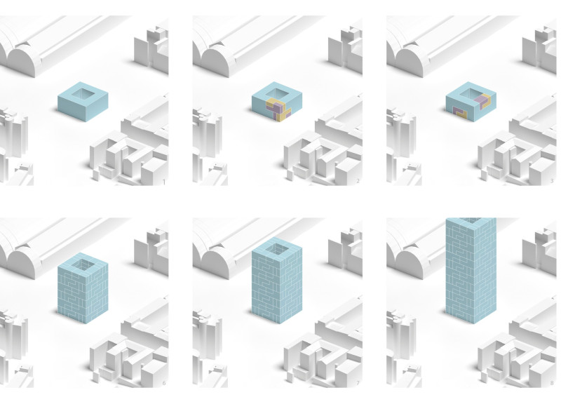 Central Atrium Wrapped in Transparent Glass and Reinforced Concrete for Vertical Community Living