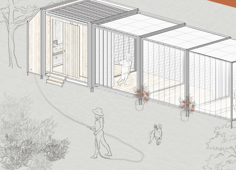 Charred Wooden Shingles and Reinforced Concrete Define a Multifunctional Community Hub