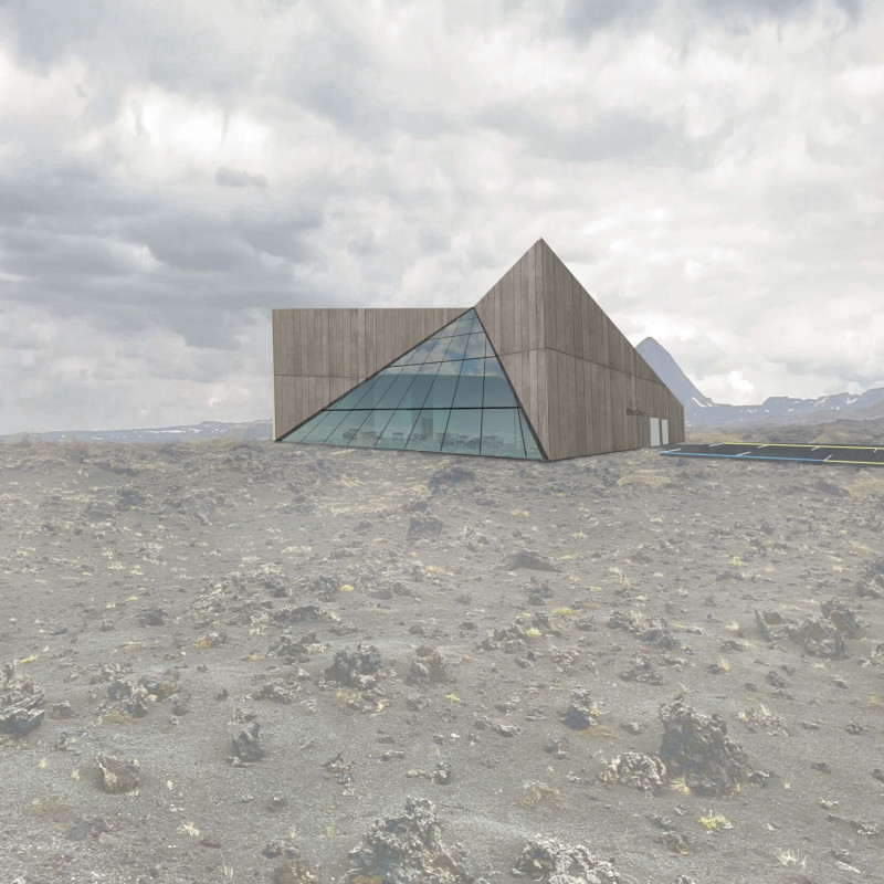 Geometric Larch Cladding Embraces Volcanic Views in Sustainable Community Café