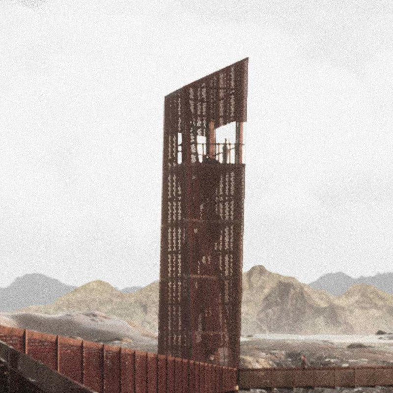Corten Steel Observation Tower Embracing Geothermal Energy in Icelandic Landscape