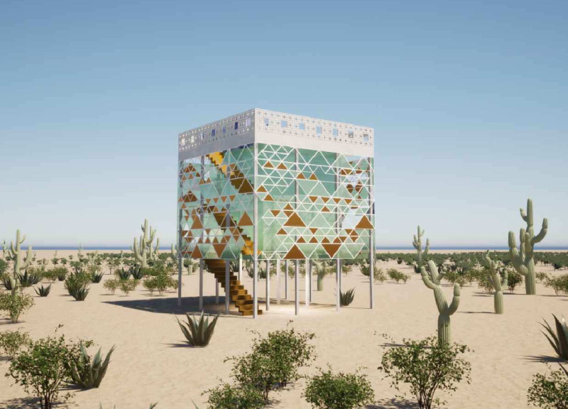 Fractal Geometry and Glass Façade Create Seamless Indoor-Outdoor Living in Desert Environment
