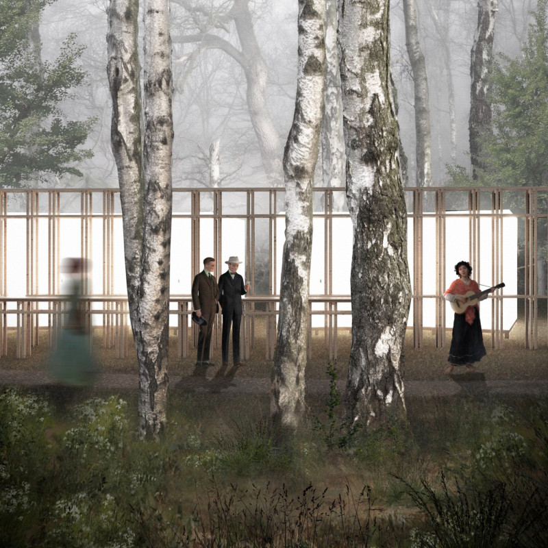 Translucent Panels and Pressure-Treated Timber Create Immersive Dining Experience in a Forest Setting  