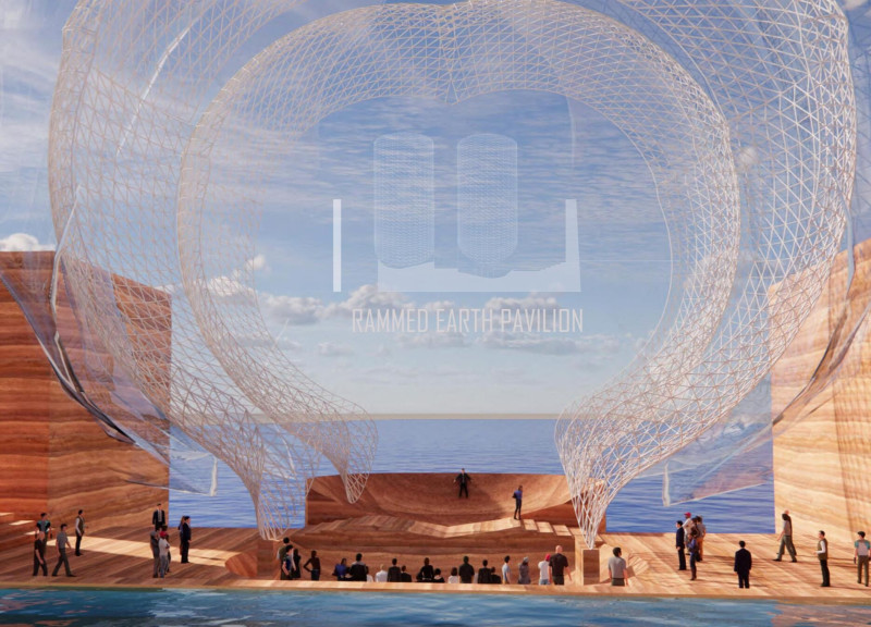 Rammed Earth Structure Embracing Coastal Landscape with Sustainable Hemp Tarps  