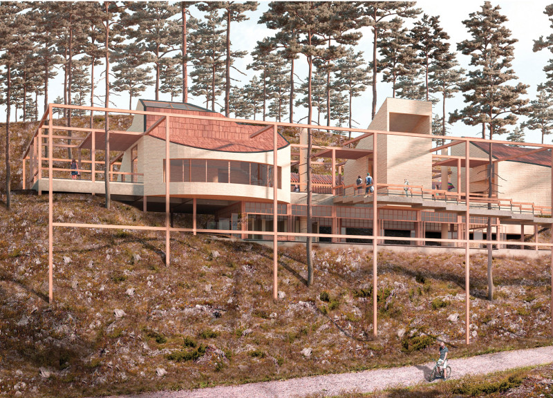Charred Wood Shingles and Cross-Laminated Timber Panels Shape a Sustainable Community Hub
