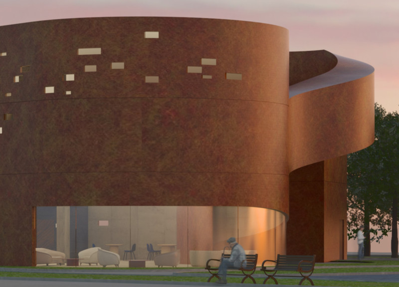 Curved Metal Facades and Warm Brick Elements Create a Healing Environment in a Hospice Facility