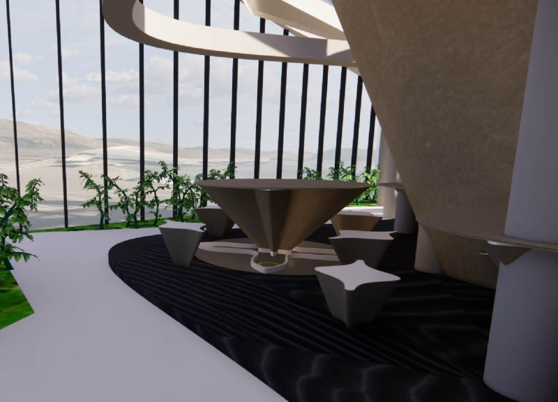 Volcanic Sand and Glass Facade Integrate Dining Experience Within A Natural Landscape
