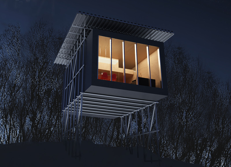 Elevated Living Space Crafted with Laminated Timber and Smart Water Harvesting Solutions