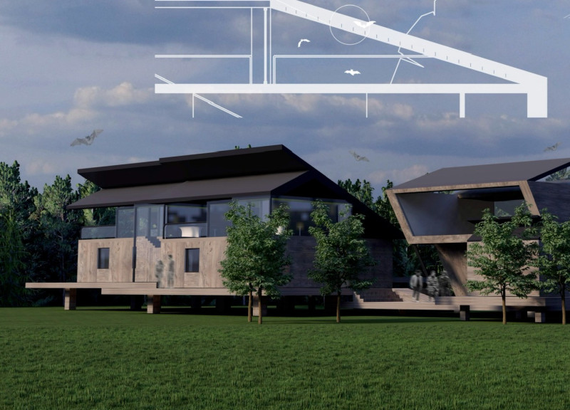 Corten Steel and Chestnut Wood Blending into a Lakeside Artistic Retreat  