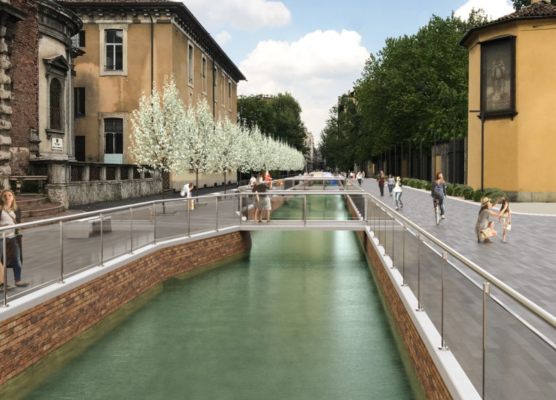 Steel and Porcelain Pathways Woven Through a Revitalized Canal-Side Park