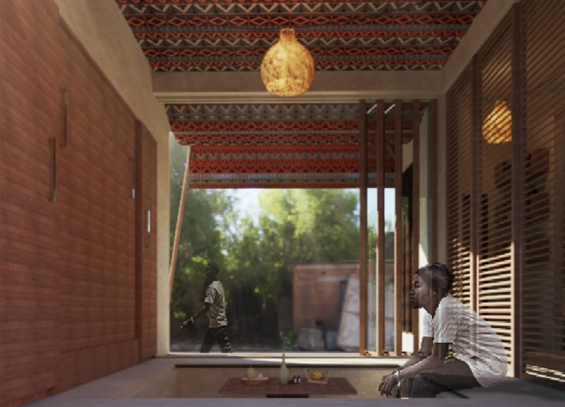 Textile-Brick Housing Utilizing Recycled Materials for Sustainable Living