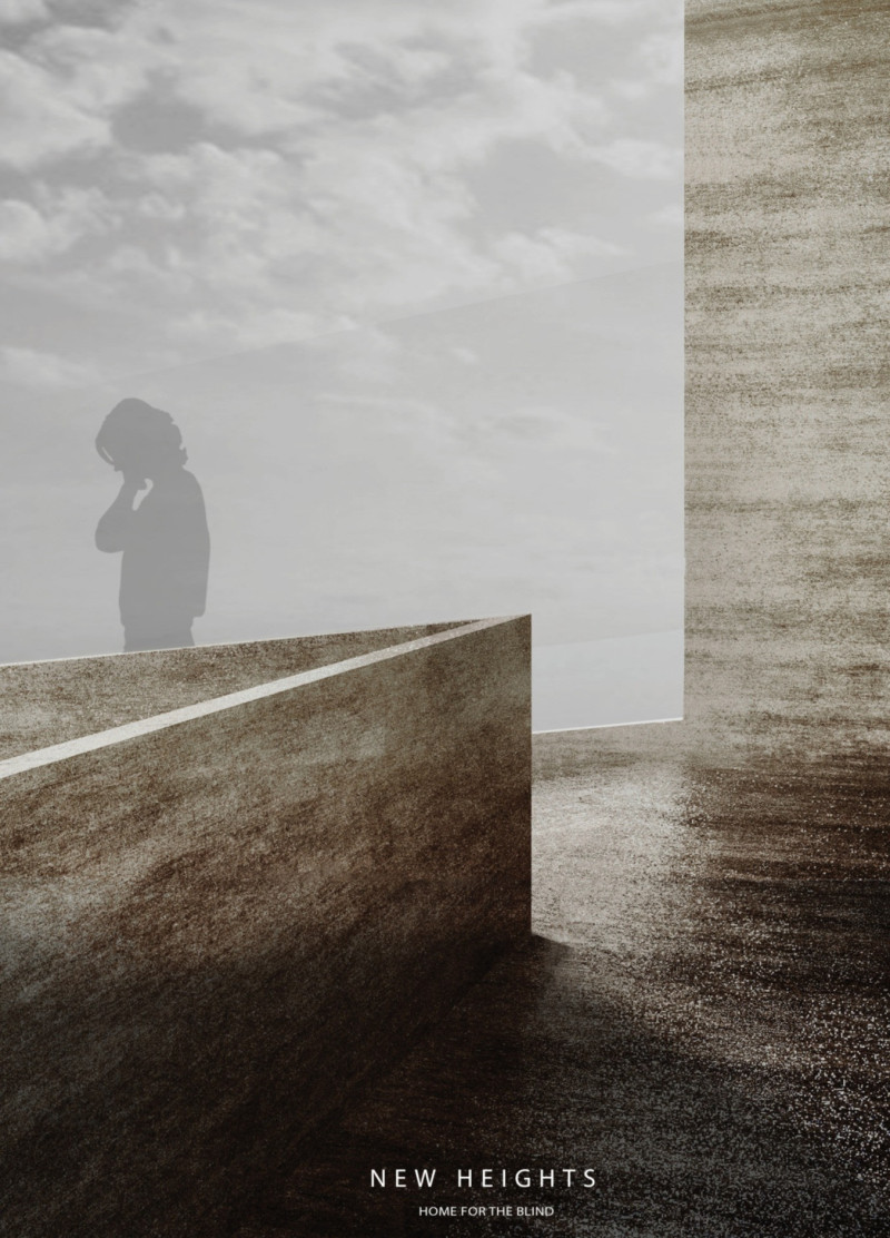 Textured Concrete Slopes and Natural Stone Elements in a Sensory Residential Space  