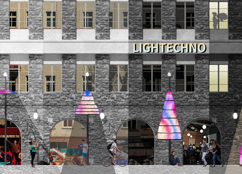 Color-Shifting Booth Constructed with Translucent Materials for Urban Engagement