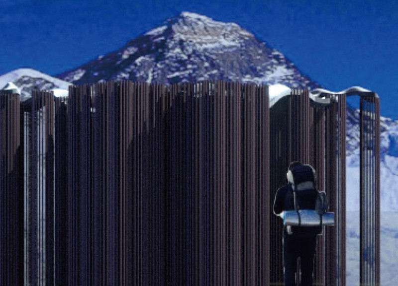 Lightweight FRP Structure Offering Shelter and Mountain Views in High-Altitude Environments