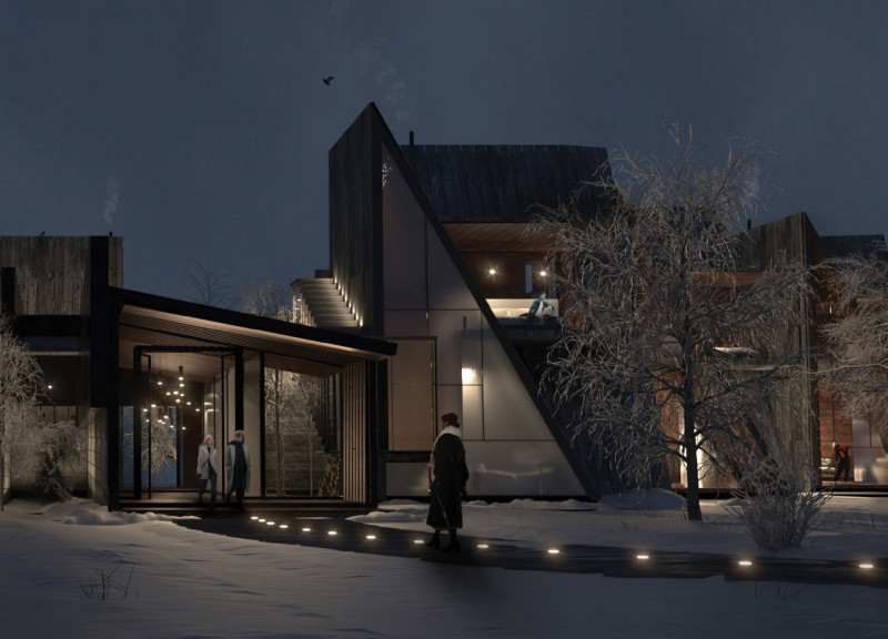 Charred Wooden Shingles and Transparent Glass Blend In a Cultural Space That Celebrates Community Engagement  