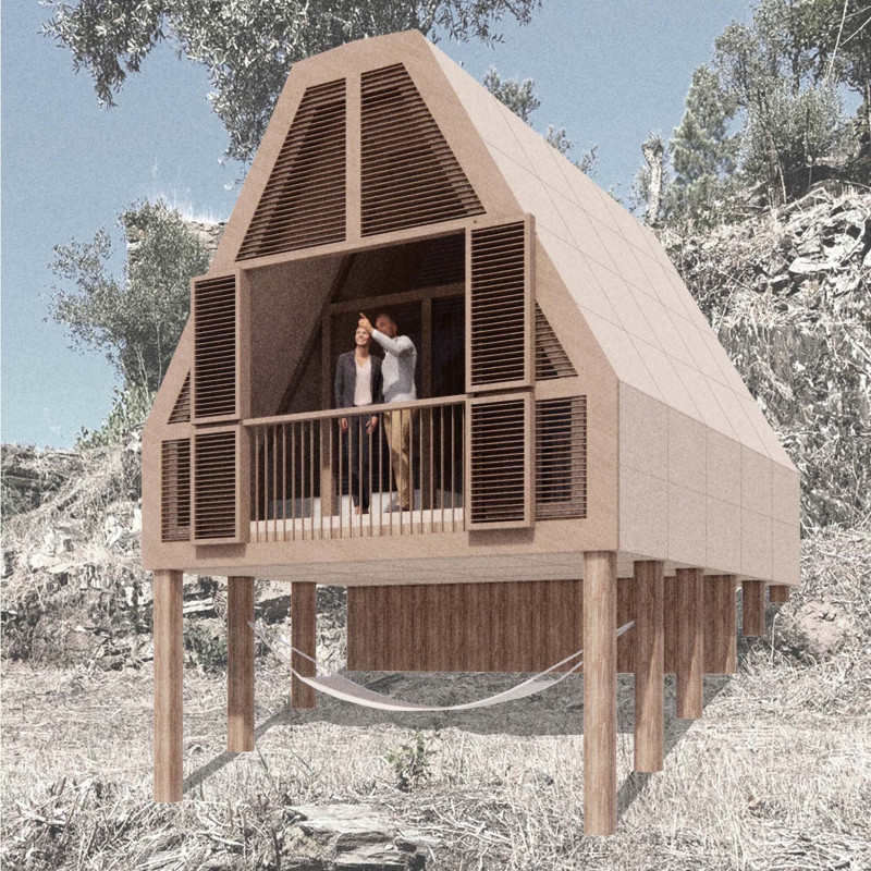 Cork Cladding and Modular Design Create an Eco-Friendly Living Space in Natural Surroundings