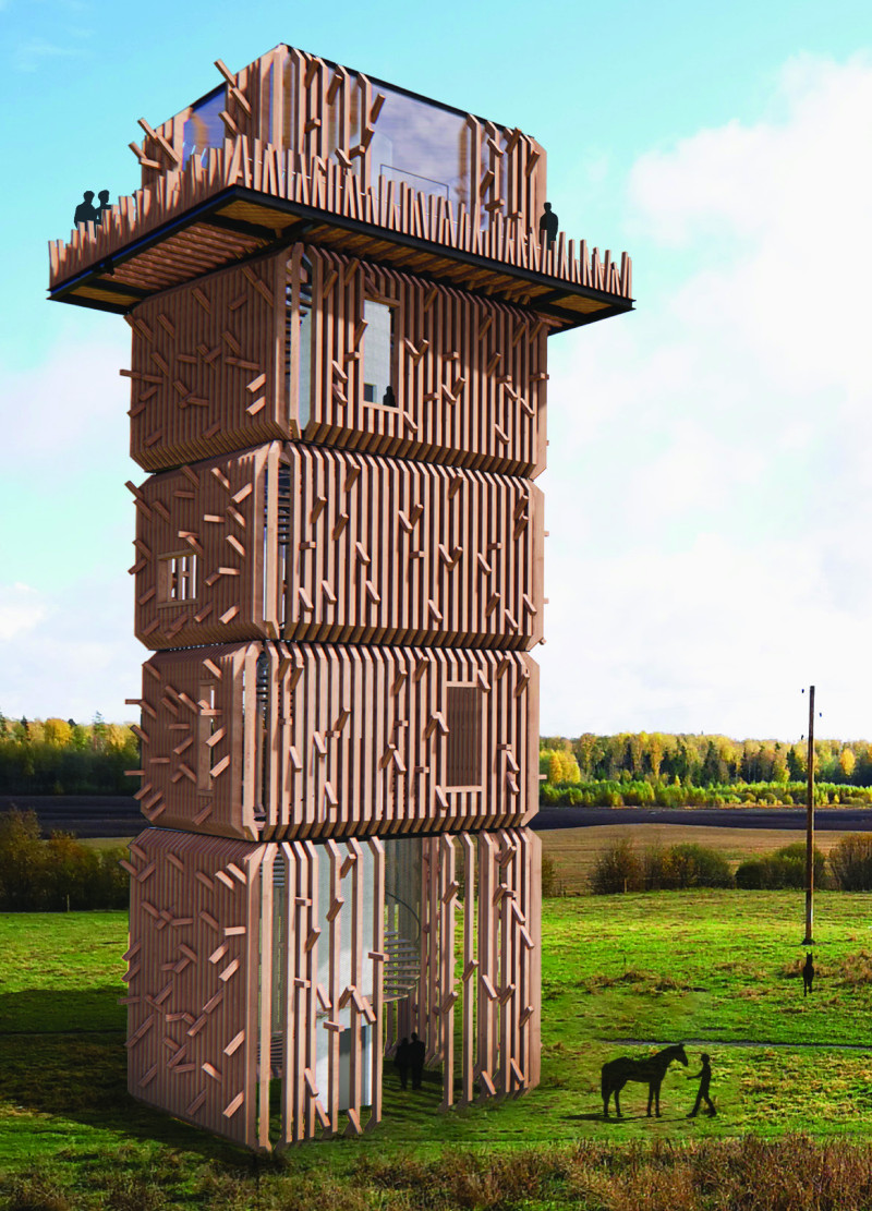 Modular Structure Emulating Hay Bales With Sustainable Timber and Concrete Core For Eco-Tourism Engagement