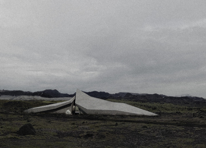 Basalt Stone Facade and Glass Connection Enhance Community Spaces in Icelandic Landscape