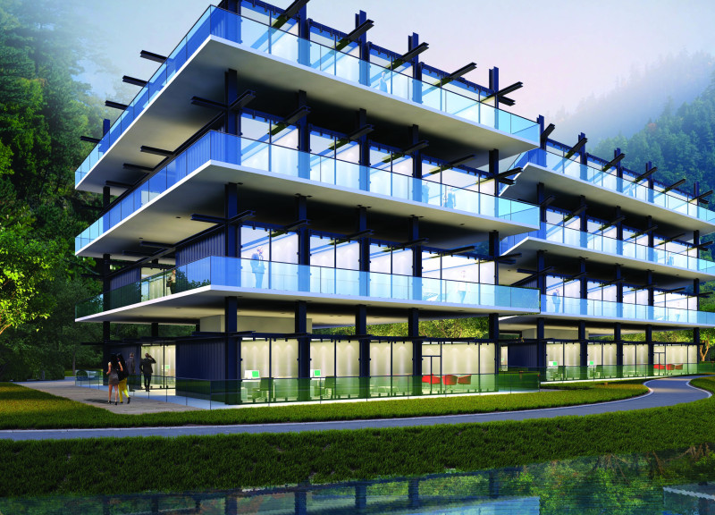 Shipping Containers Enhanced by Green Roofs and Photovoltaic Panels for Sustainable Community Living  