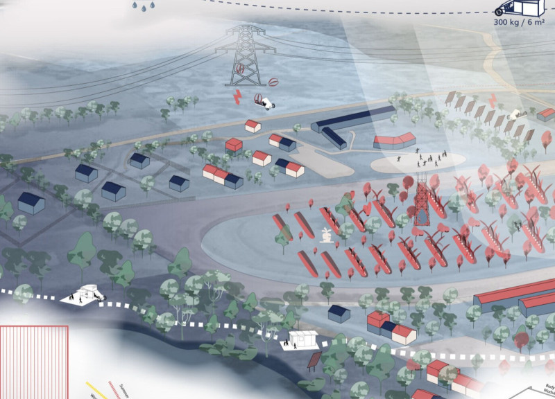 Inflatable Habitat With Transparent Facade and Biodegradable Materials Supporting Community Living