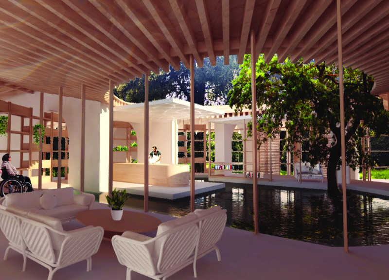 Floating Roof Design With Reinforced Concrete And Expansive Glass For Palliative Care