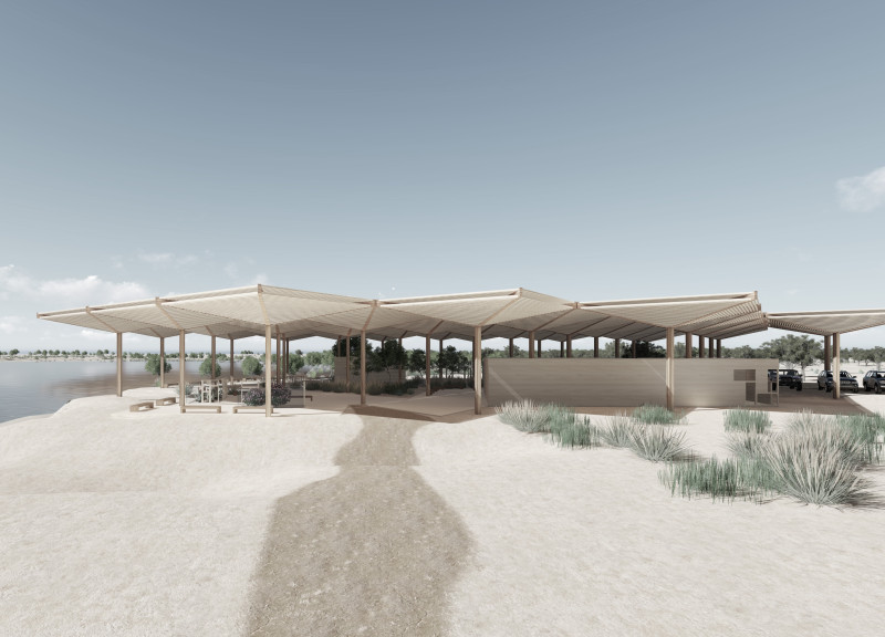 Charred Shingles and Lightweight Canopies Enhancing Wetland Visitor Interaction  