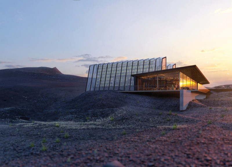 Geothermal Greenhouse With Glass Facade and Steel Structure Serving Fresh Local Cuisine
