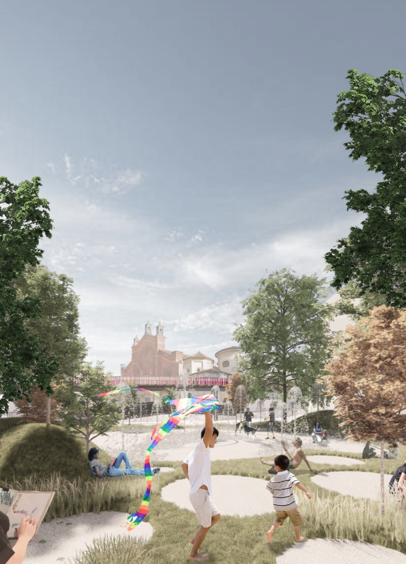 Charred Wood and Native Plants Revitalize Milan’s Waterfront Community Space  