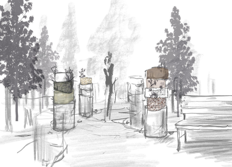 Bio-Resin Niches and Natural Forms Creating a Tranquil Memorial Space  