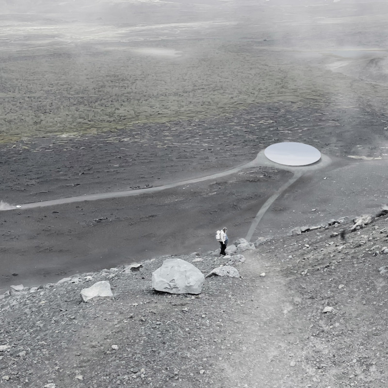 Concave Concrete Structure Embracing Volcanic Landscape as a Café Destination