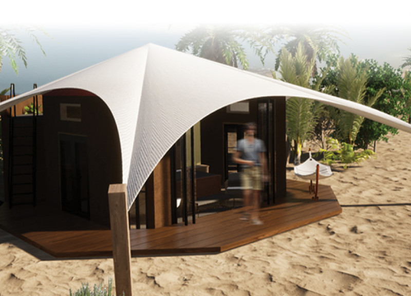 Biomimetic Textiles and Low-E Glass Create Sustainable Lodging in Desert Landscape