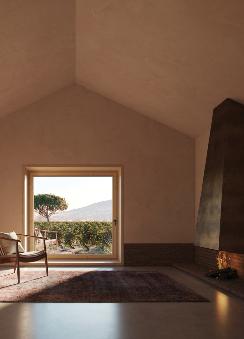 Charred Wood Exteriors and Natural Stone Create an Intimate Retreat Amidst the Vineyard  