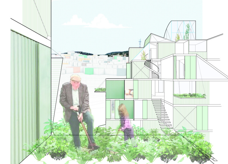 Shipping Container Living With Green Roofs And Natural Wood Accents