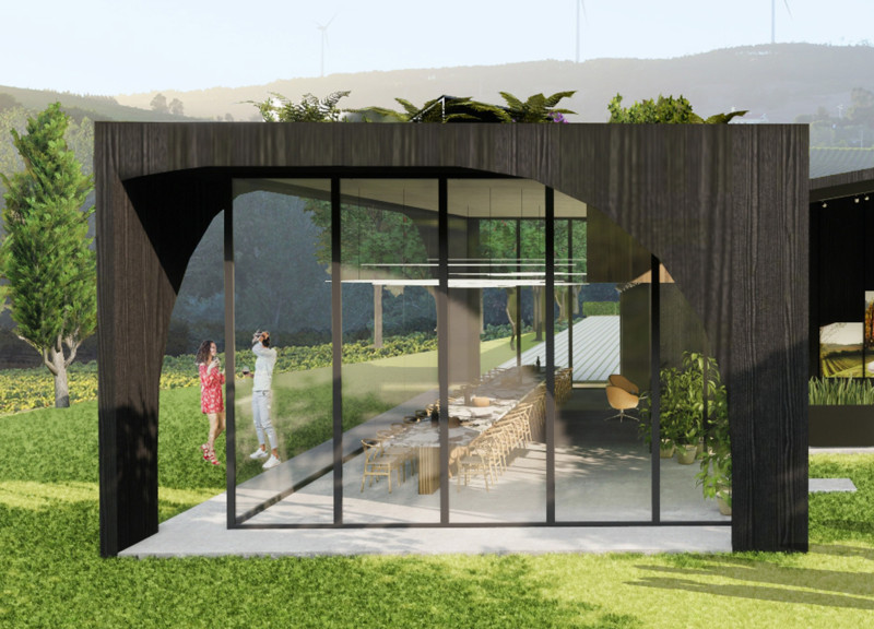 Charred Wooden Shingles and Sustainable Glass Create a Contemporary Winery Experience