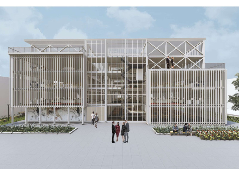 Cross-Laminated Timber Panels and Charred Shingles Create a Dynamic Urban Workspace